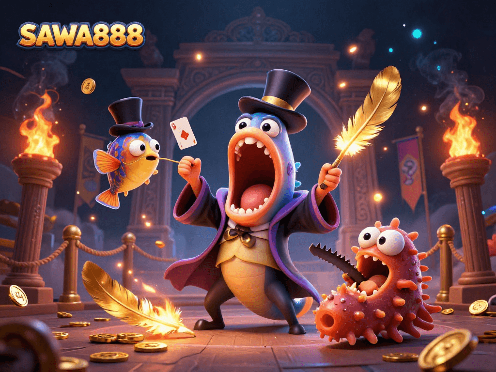 SAWA888 offers thrilling gaming experiences with captivating characters and vibrant casino elements.