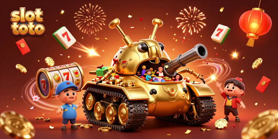Experience slot toto excitement with a vibrant casino-themed 3D illustration full of dynamic game elements.