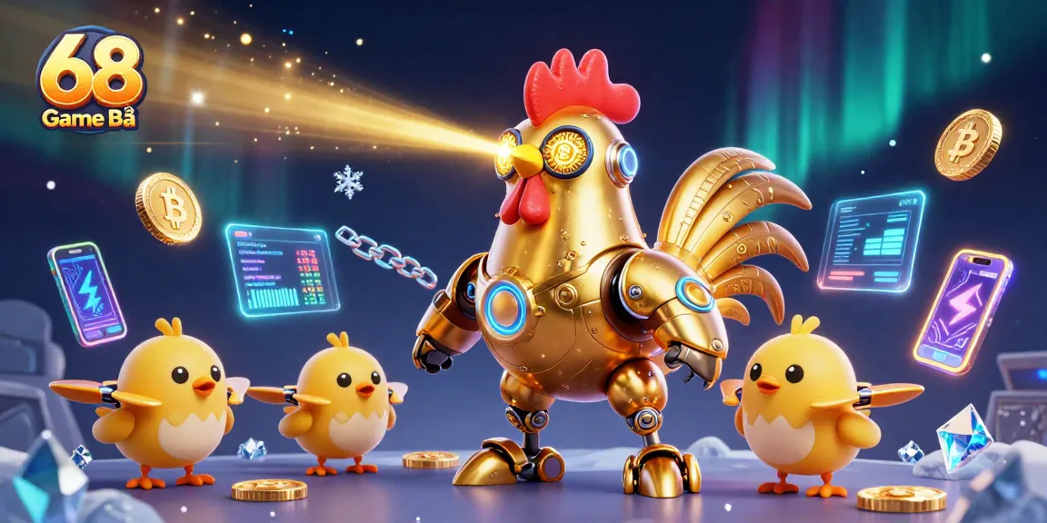 Experience the excitement of 68 Game Bài with a golden rooster robot laser engraving winning patterns.