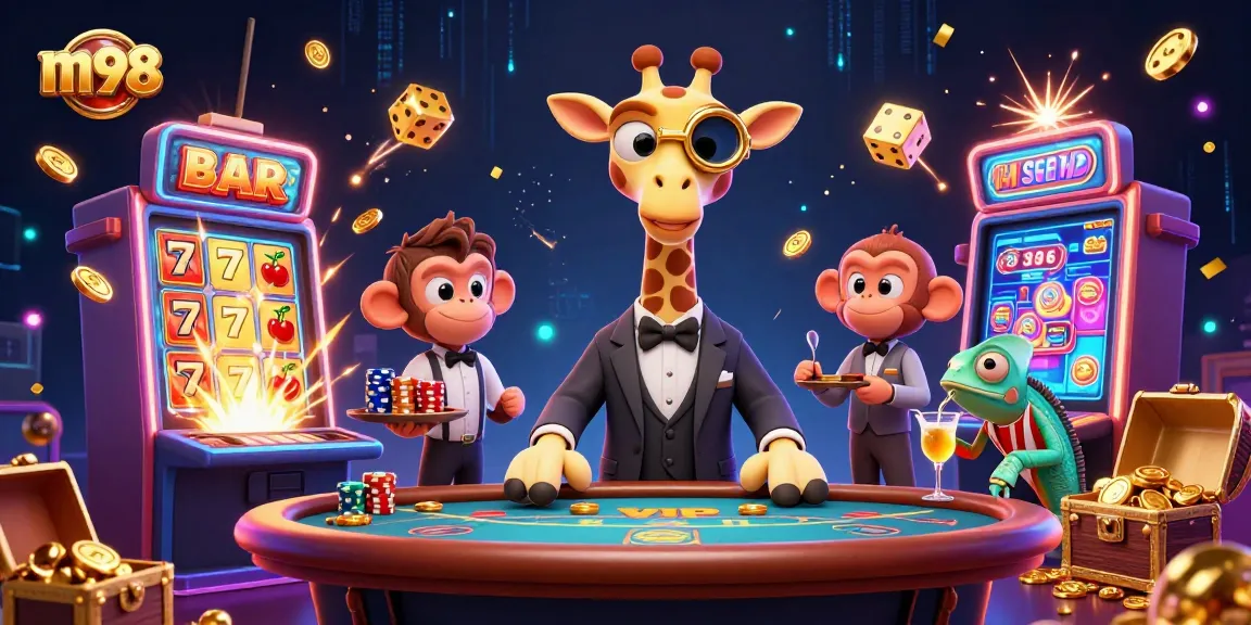 Experience vibrant wins with m98's animated casino characters and exciting gaming elements.